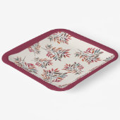 ボタニカルパープル紅葉アイボリーカスタマイズ ペーパープレート (傾斜あり)