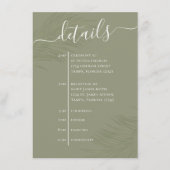 ボタニカルパーム葉のタイムラインQRコード詳細 エンクロージャーカード (正面)