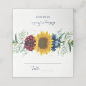 ボタニカルヒマワリフローラ金ゴールドグリッター プレイスカード (外部開封)