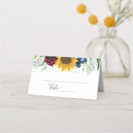 ボタニカルヒマワリフローラ金ゴールドグリッター プレイスカード