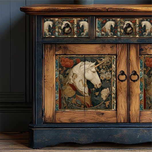 ボタニカルビクトリアンウィリアムモリススタイルユニコーン 薄葉紙