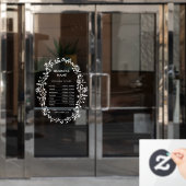 ボタニカルビジネス開館時間標識ウィンドウの貼り付け ウィンドウサイン (オフィスドア)