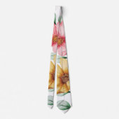 ボタニカルピンクとイエローブロッサムシック結婚ズ ネクタイ (裏面)