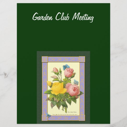 ボタニカルピンクイエローローズカスタムズフライヤー チラシ (裏面)