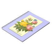 ボタニカルピンクイエローローズノート ノートブック (左側)