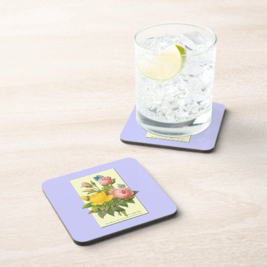 ボタニカルピンクイエローローズ コースター (右側)