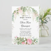 ボタニカルピンクウィステリアフローラブライダルシャワー 招待状 (スタンド正面)