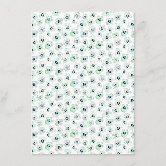 ボタニカルピンクグリーンフローラゲストインフォメーションカード エンクロージャーカード (裏面)