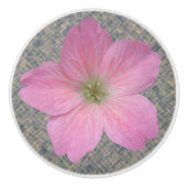 ボタニカルピンクゼラニウム花の色 セラミックノブ (正面)