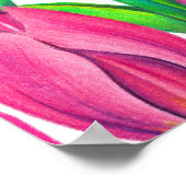 ボタニカルピンクチューリップスケッチ ポスター (角)