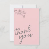 ボタニカルピンクハローベビーベビーシャワーありがとう サンキューカード (裏面)