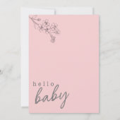 ボタニカルピンクハローベビーベビーシャワー招待状 案内状 (裏面)