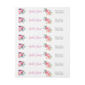 ボタニカルピンクパープルフローラブライダルシャワー ラップアラウンドラベル (シート)