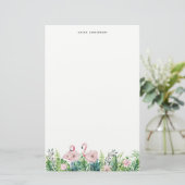 ボタニカルピンクフラミンゴフローラガーランドカスタム 便箋 (スタンド正面)