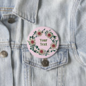 "ボタニカルピンクフローラリースラペルアクセント 缶バッジ (インサイチュ)