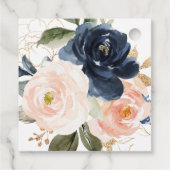 ボタニカルピンクフローラ水彩ブライダルシャワー フェイバータグ (裏面)