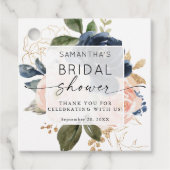 ボタニカルピンクフローラ水彩ブライダルシャワー フェイバータグ (正面)