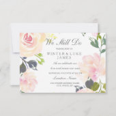 ボタニカルピンクローズボアクリニューアル招待状 招待状 (正面)