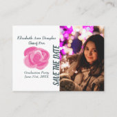 ボタニカルピンクローズ卒業生日退会 アドバイスカード (正面)