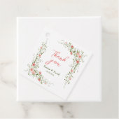 ボタニカルピンク素朴結婚ローズ フェイバータグ (インサイチュ)