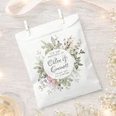 ボタニカルピンク結婚フローラありがとう フェイバーバッグ (クリップ留めされた状態)