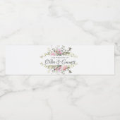 ボタニカルピンク結婚フローラの水瓶ラベル ペットボトルラベル (シングルラベル)