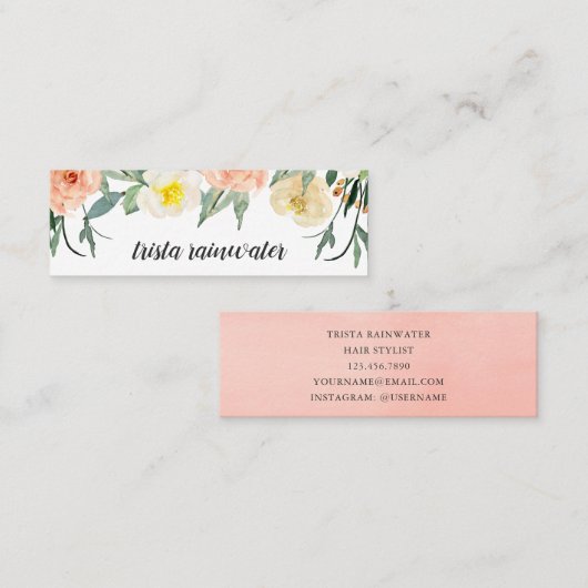 ボタニカルピーチウォーターバラフローラ スキニー名刺 (正面/裏面)