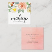 ボタニカルピーチウォーターフローラメイクアップアーティスト スクエア名刺 (正面/裏面)