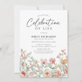 ボタニカルピーチフローラお祝いオブライフ 招待状 (正面)