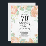 ボタニカルピーチフローラ70th誕生日招待状 招待状<br><div class="desc">ボタニカルピーチフローラ70th誕生日招待状。フローラピンク牡丹誕生日招待状のための女性。水彩フローラ花。ピンクエレガントのバラと牡丹の花。大人誕生日。ホワイト背景.白黒.第15回16回18回20回21回30回50回70回80回90回100回Any Ages.さらにカスタマイクリックズを行う場合はカスタマイズ、「IT」ボタンをクリックし、このテンプレートを変更するために当社のデザインツールを使用する。</div>