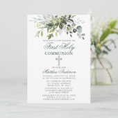 ボタニカルファーストコミュニオンシルバーセージグリーン 招待状 (スタンド正面)