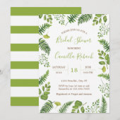 ボタニカルファーンブライダルシャワー招待 招待状 (正面/裏面)
