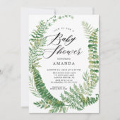 ボタニカルファーンベビーシャワー招待状 招待状 (正面)