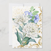 ボタニカルフェイク金ゴールドグリッタースワーズブライダルシャワー 招待状 (裏面)