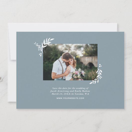 ボタニカルフォトオーバーレイ日付を保存 セーブザデート (裏面)