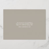 ボタニカルフォトオーバーレイ日付を保存 箔招待状 (裏面)