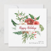 ボタニカルフォトハッピーホリデーズカード (正面)