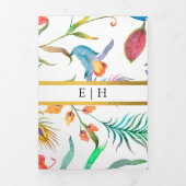 ボタニカルフォトピーコックインディ庭園の結婚式 三つ折りカード (カバー)