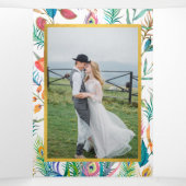 ボタニカルフォトピーコックインディ庭園の結婚式 三つ折りカード (内部中)