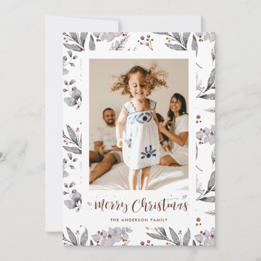 ボタニカルフォトメリークリスマスカード シーズンカード (正面)