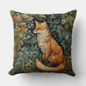 ボタニカルフォレストキツネウィリアムインスパイアモリス クッション (正面)