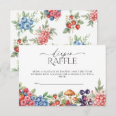 ボタニカルフォレストベリー赤ちゃんシャワーおむつラッフル エンクロージャーカード (正面/裏面)