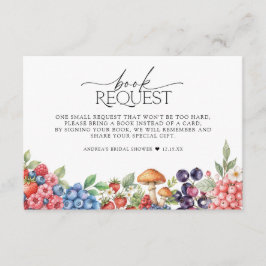ボタニカルフォレストベリー赤ちゃんシャワーブックリクエスト エンクロージャーカード