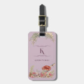 ボタニカルフォレスト赤面ピンクラゲージタグ ラゲッジタグ (正面縦)