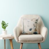 ボタニカルフォークアートブルー&アースズ結婚ーズ クッション (椅子)