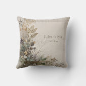 ボタニカルフォークア結婚ート クッション (裏面)