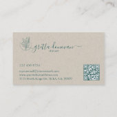 ボタニカルフラワーロゴベージュクラフト紙バック 名刺 (裏面)