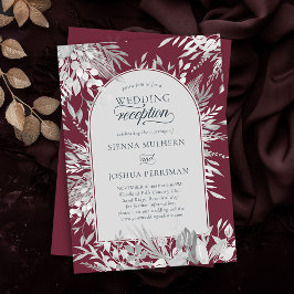 ボタニカルフレームのアーチブルゴーニュウェディングレセプション 招待状
