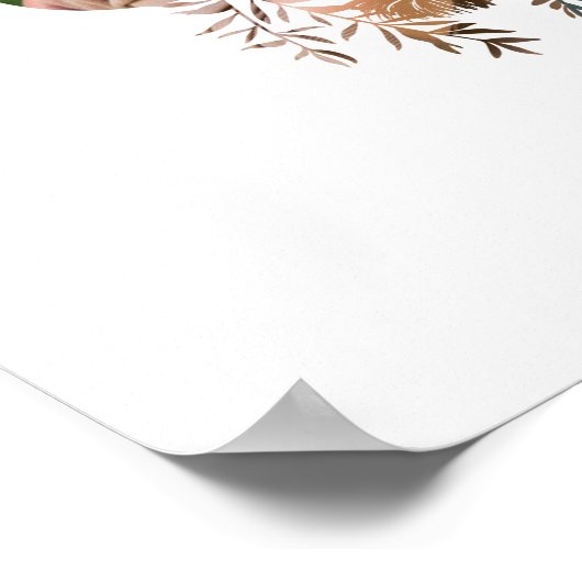 ボタニカルフレームエレガントワイルドフラワーフォトファミリー ポスター (角)