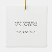 ボタニカルフレームカスタムペットフォトカワイドッグホリデー セラミックオーナメント (裏面)